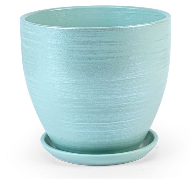 Горшок керамический Студия-Декор Галактика зеленый, 18 см