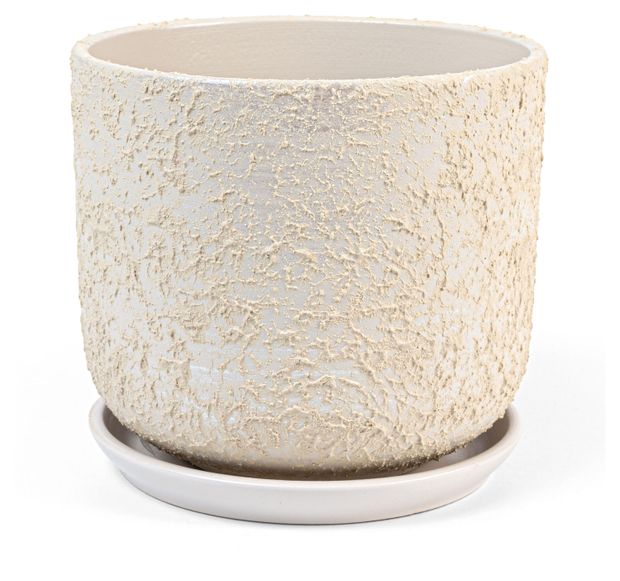 Горшок керамический Лава бежевый, 15 см