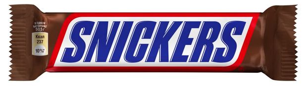 Батончик шоколадный Snickers с карамелью арахисом и нугой, 50,5 г