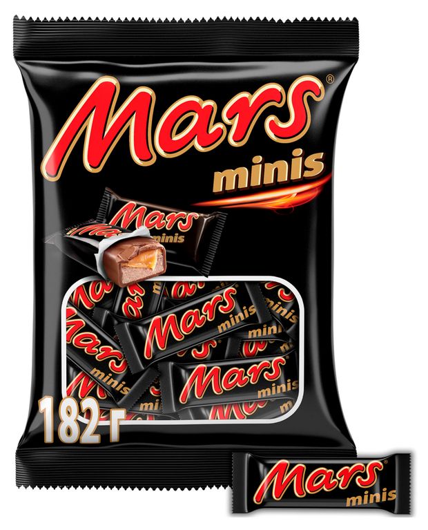 Батончик шоколадный Mars minis с карамелью и нугой, 182 г