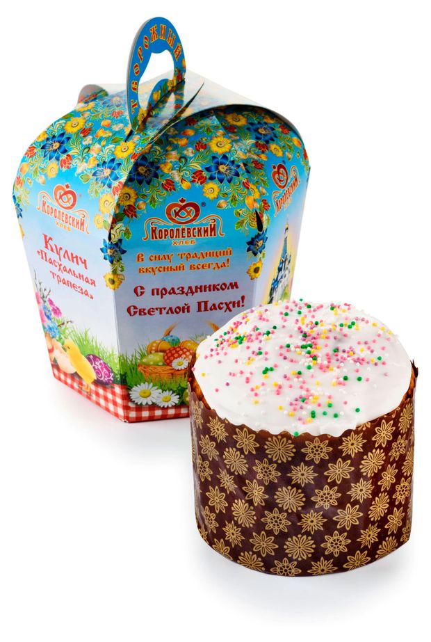 Кулич пасхальный Королёвский хлеб Пасхальная трапеза с творогом, 450 г