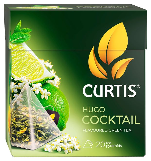 Чай зеленый Curtis Hugo Coctail в пирамидках, 20х2 г