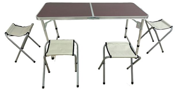 Набор складной мебели для кемпинга Стол 120х60х70 см и 4 стула 34х42х40 см