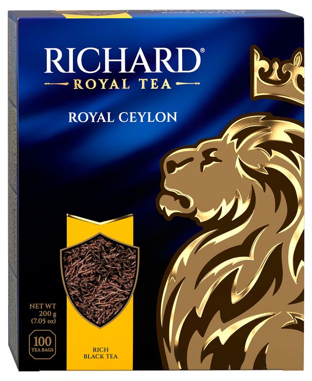 Чай черный Richard Royal Ceylon высокогорный в пакетиках, 100х2 г