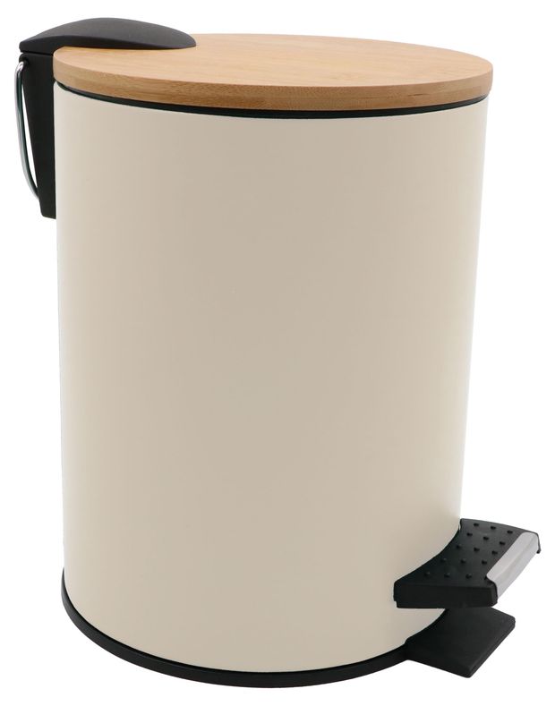 Ведро для мусора Actuel с педалью бежевое, 3 л