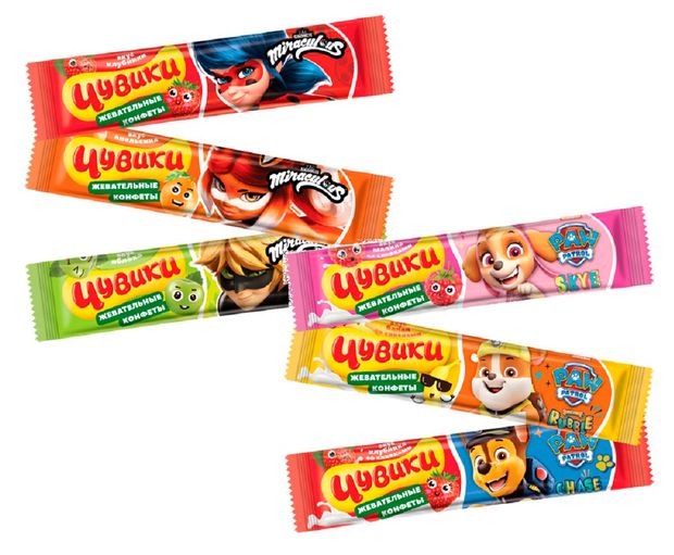 Конфеты жевательные со вкусом фруктов, 10 г в ассортименте