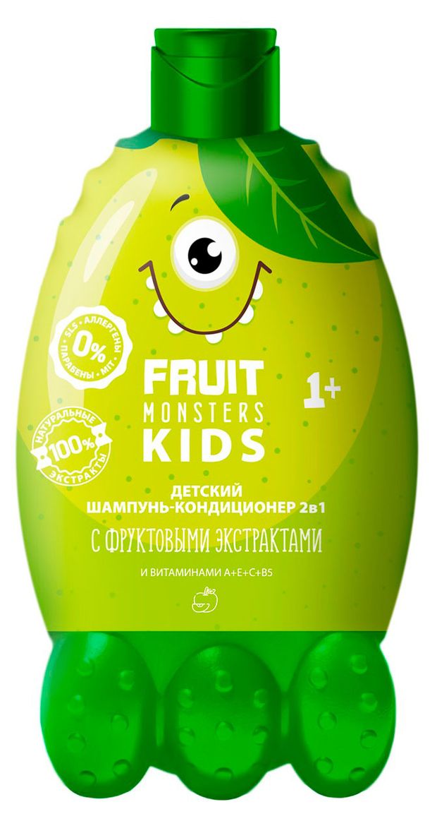 Шампунь-кондиционер детский Фрутомонстры 2 в 1 Яблоко, 400 мл