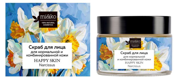 Скраб для лица mi&ko Narcissus для нормальной и комбинированной кожи, 50 мл