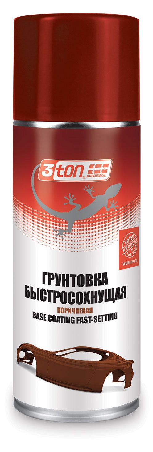 Грунтовка быстросохнущая 3ton ТС-547 коричневая, 520 мл