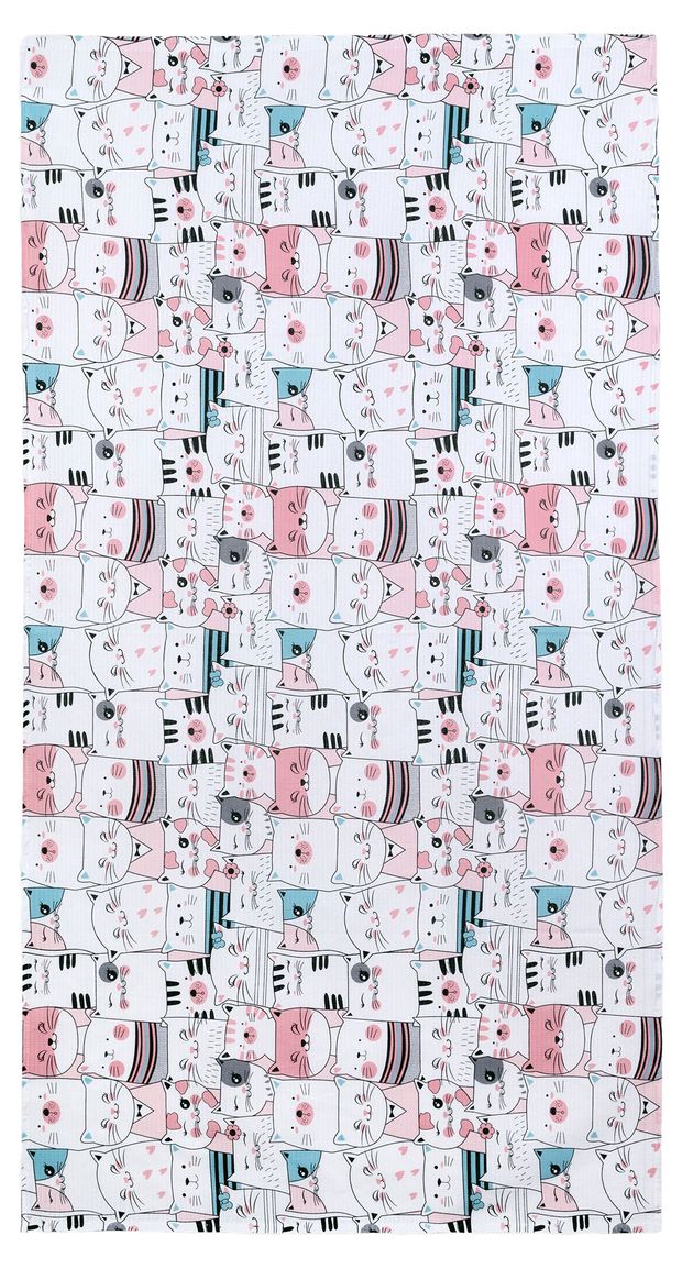 Полотенце пляжное Comfort Life Котики вафельное, 100х150 см