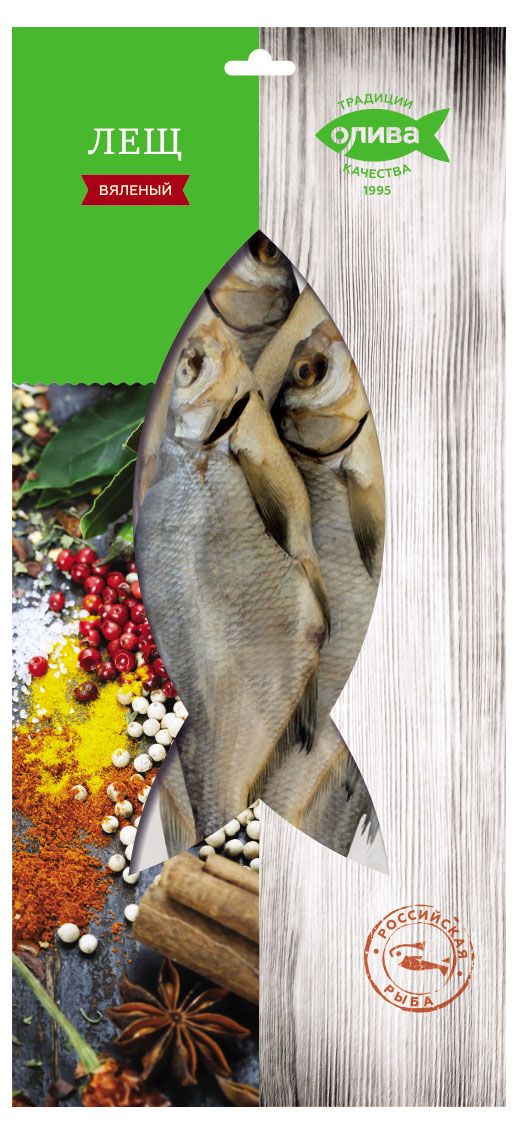 Лещ вяленый Олива неразделанный 500 г 390₽