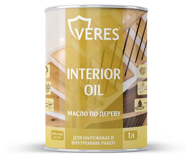 Масло по дереву Veres Interior Oil бесцветное, 1 л