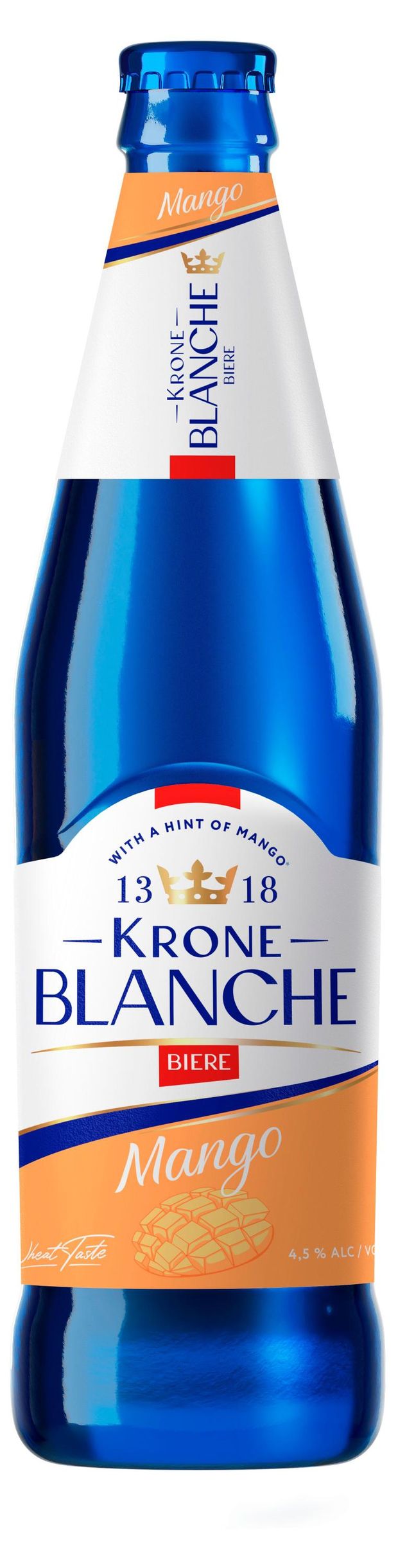 Пивной напиток Krone Blanche с ароматом манго пастеризованный, 450 мл