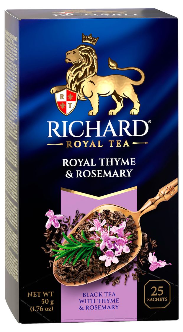 Чай черный Richard Royal Thyme amp Rosemary с чабрецом и розмарином в пакетиках 25х2 г 100₽