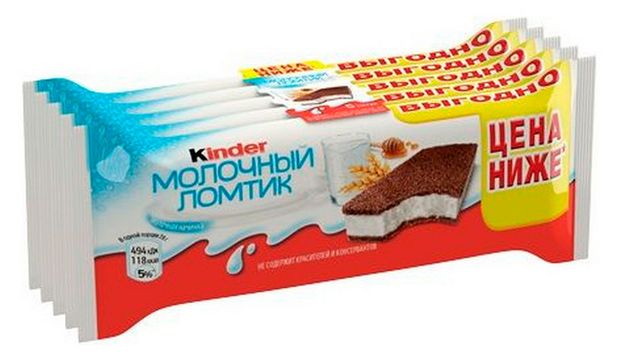 Пирожное бисквитное Kinder Молочный ломтик с медом и злаками 5 шт 27,9%, 5х28 г