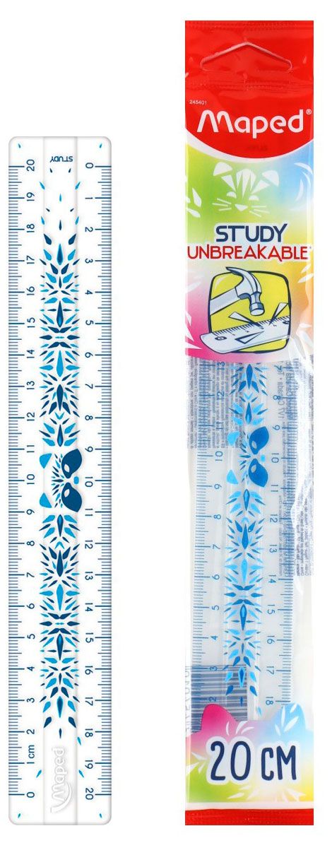 фото Линейка maped study unbreakable, 20 см