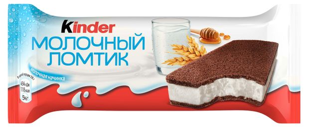 Пирожное бисквитное Kinder Молочный ломтик с медом и злаками, 28 г