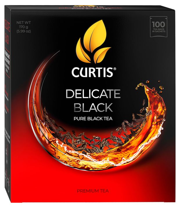   Ашан Чай черный Curtis Delicate Black мелколистовой, 100 пакетиков