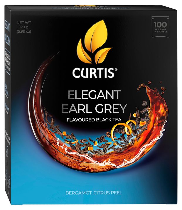   Ашан Чай черный Curtis Elegant Earl Grey с бергамотом мелколистовой, 100 пакетиков