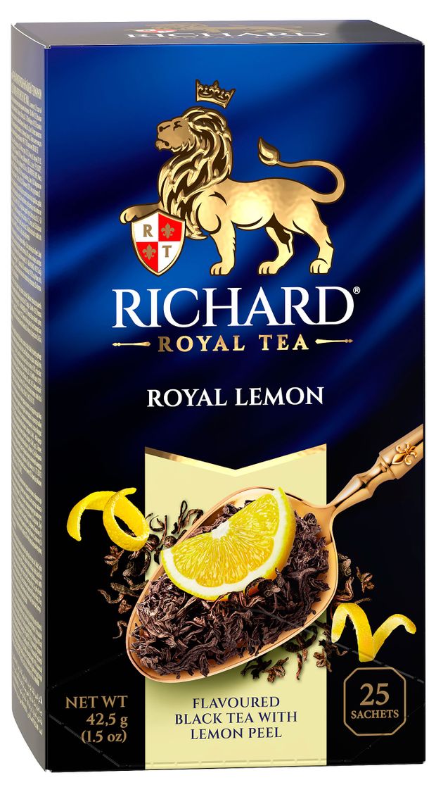 Чай черный Richard Royal Lemon ароматизированный, 25 пакетиков