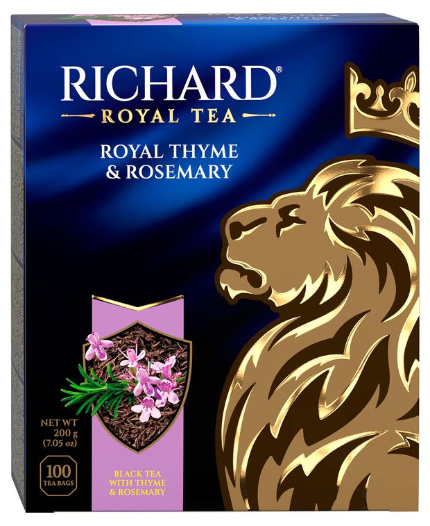 Чай черный Richard Royal Thyme amp Rosemary ароматизированный в пакетиках 100х2 г 300₽