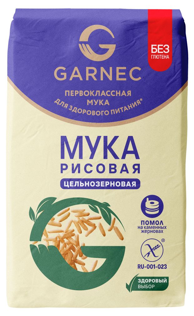Мука рисовая Garnec цельнозерновая без глютена 500 г 153₽