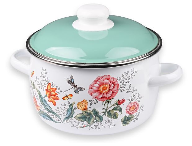 Кастрюля Actuel эмалированная Les fleurs, 3 л