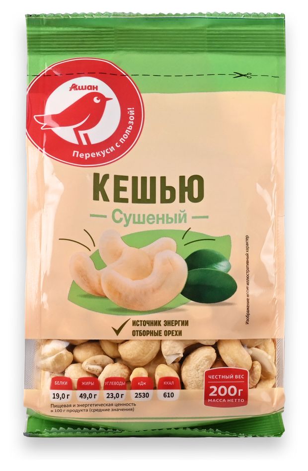 Кешью АШАН Красная птица сушеный 200 г 360₽