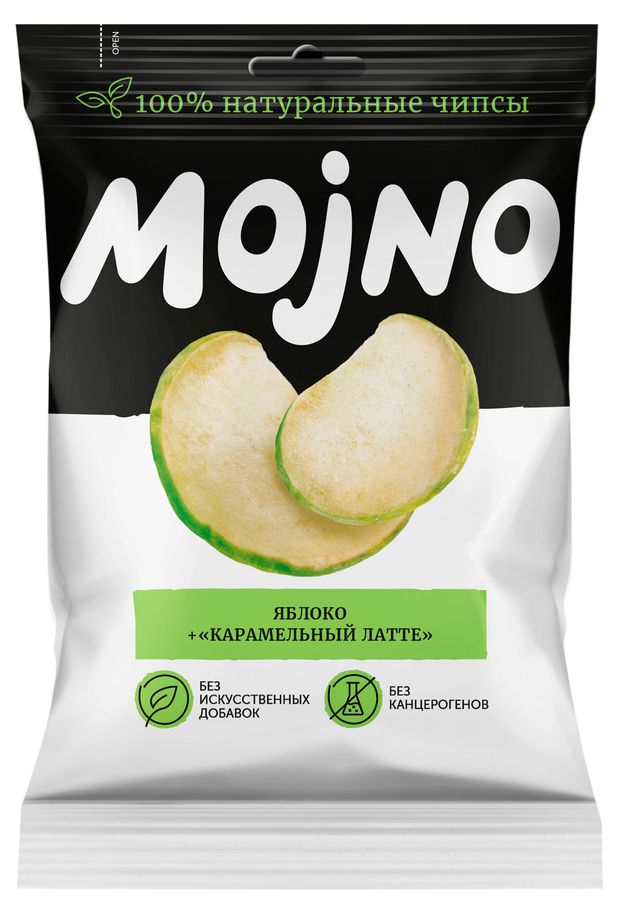 Чипсы натуральные Mojno из яблока с карамельным латте, 50 г
