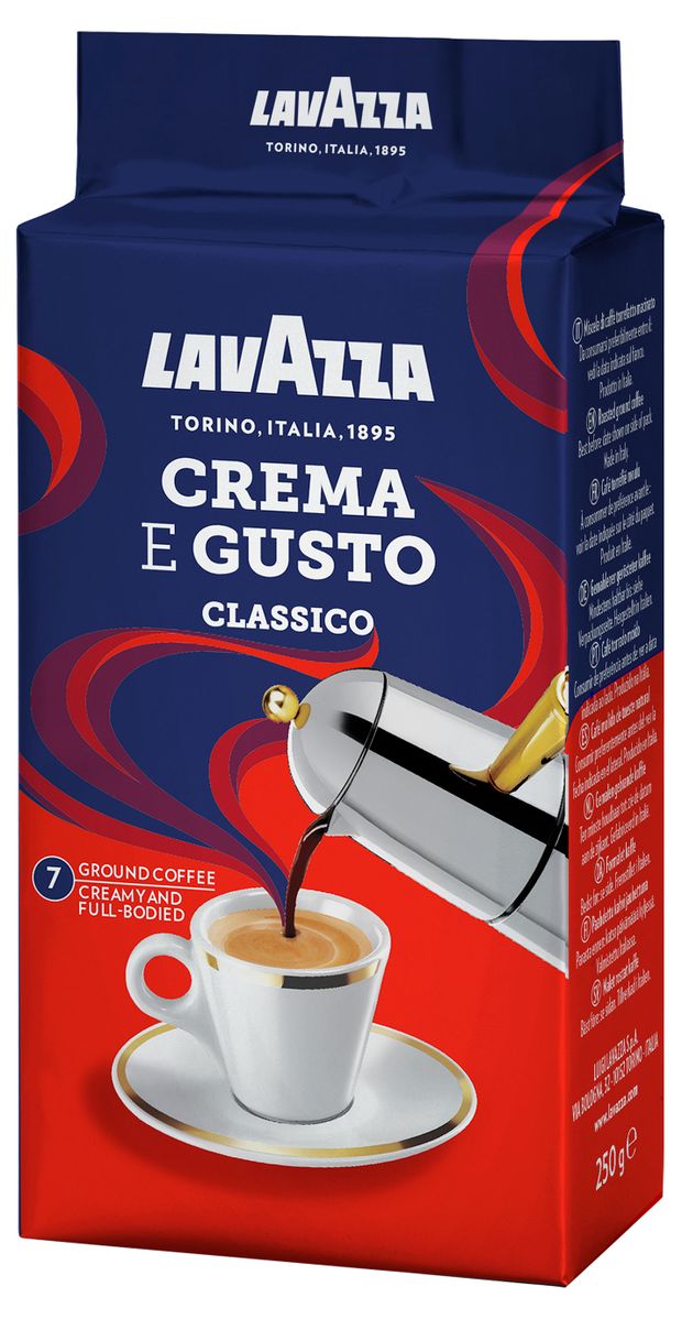 Кофе молотый Lavazza Crema e Gusto жареный 250 г 710₽