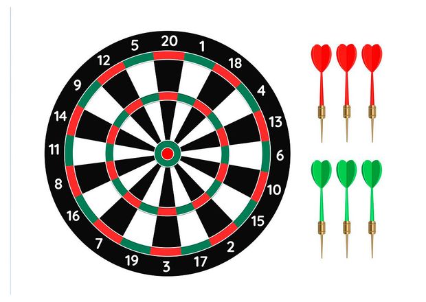 Дартс поле 50 см + 2 дротика