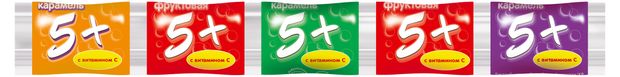 Карамель леденцовая 5+ с витамином С, 18 г