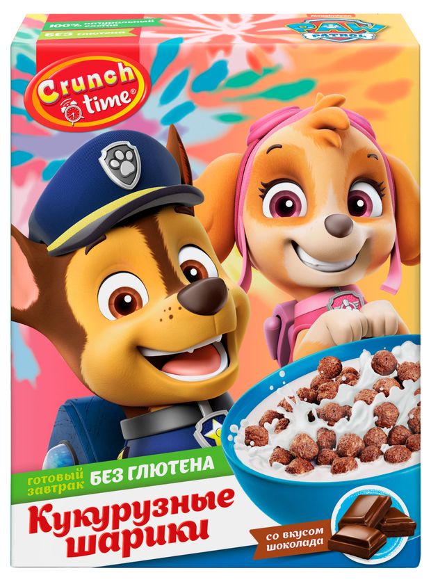 Сухой завтрак Crunch Time Paw Patrol шарики со вкусом шоколада, 170 г
