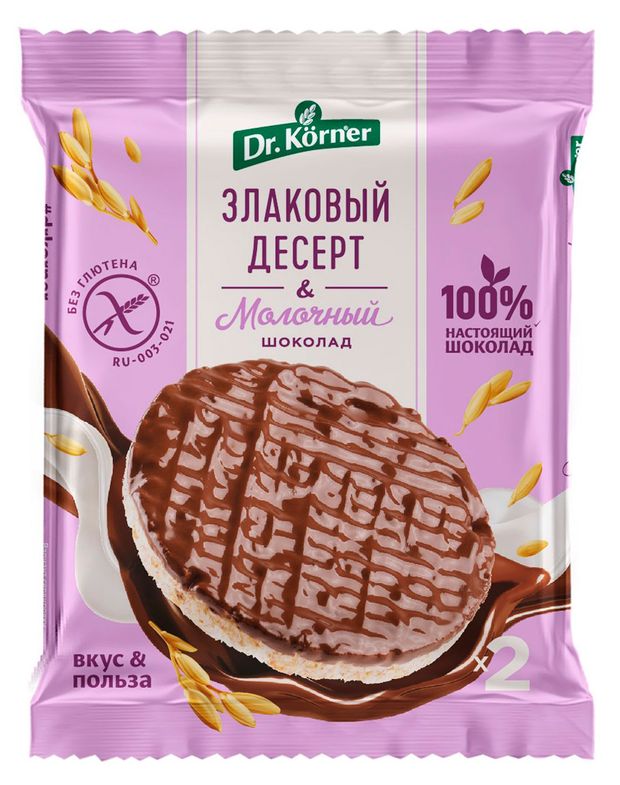 Злаковый десерт DrKorner с молочным шоколадом 34 г 100₽