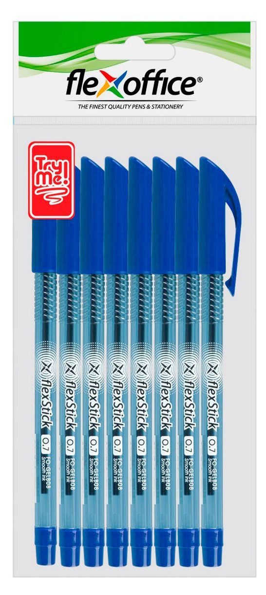 Набор шариковых ручек Flexoffice синие 07 мм 8 шт 110₽