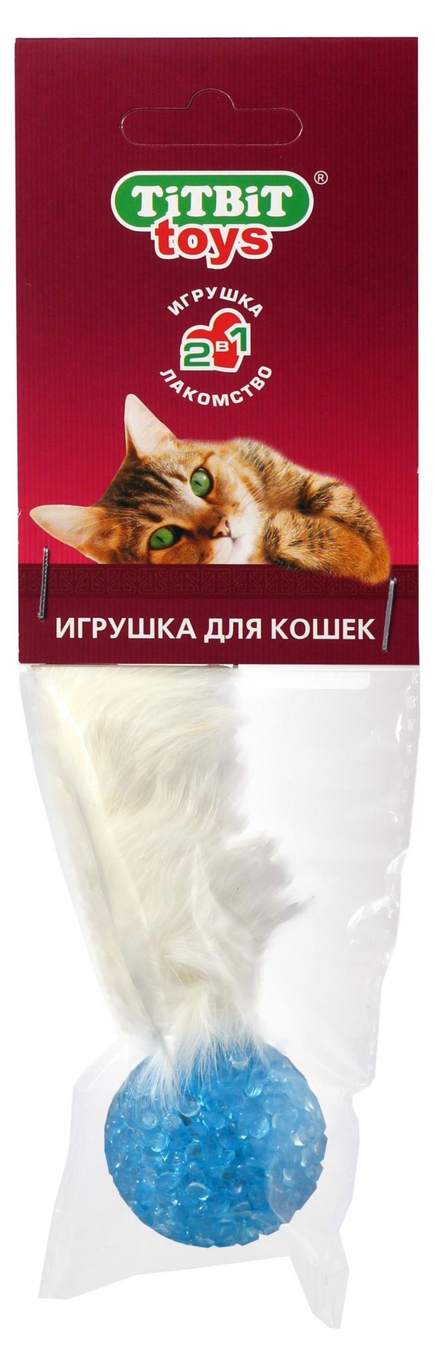 Игрушка для кошек TiTBiT Хвост кроличий, 1 шт в ассортименте