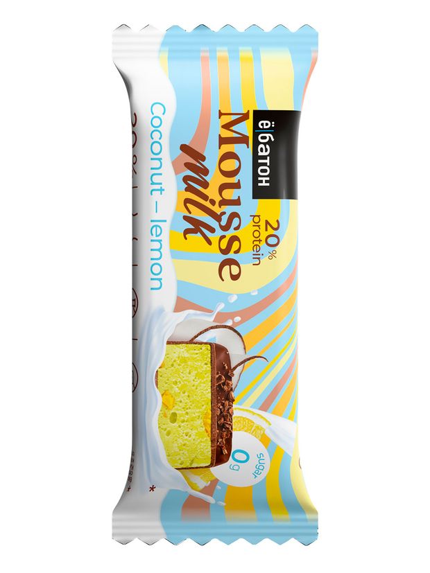 Печенье протеиновое Ёбатон Mousse Coconut lemon Кокос-лимон, 40 г