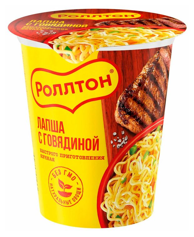 Лапша быстрого приготовления Роллтон с говядиной, 70 г