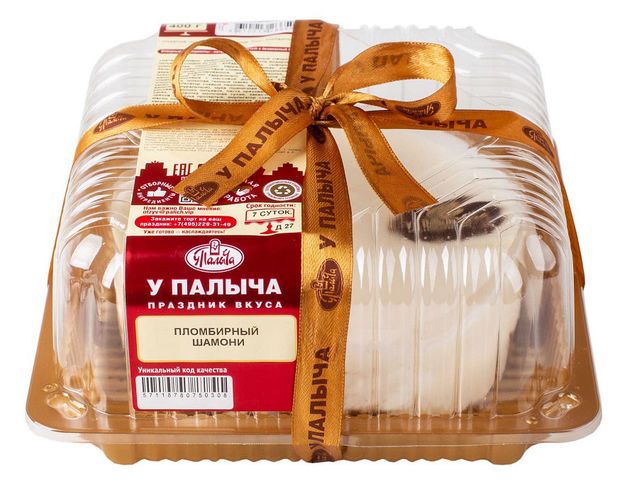 Торт бисквитный У Палыча Пломбирный шамони со сливочным муссом густой сметаной и творожным сыром охлажденный, 400 г