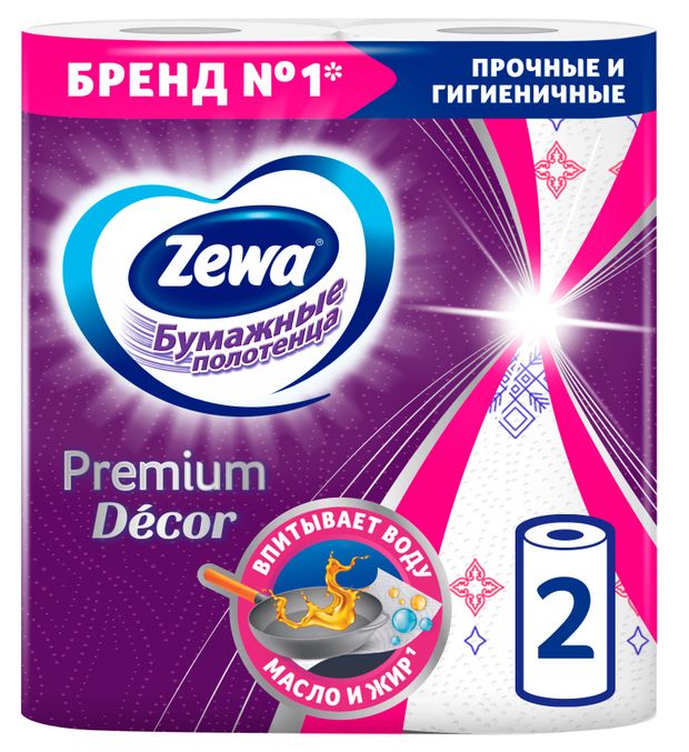 Красота и гигиена Бумажные полотенца Zewa Premium Decor, 2 рулона