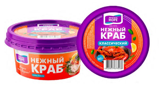 Крем из морепродуктов Лунское море Нежный краб 180 г 89₽