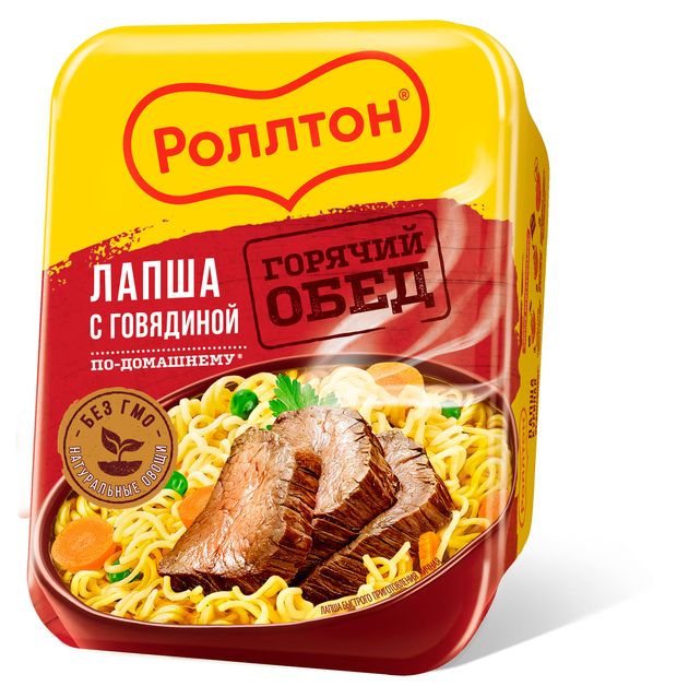 Лапша быстрого приготовления Роллтон яичная с говядиной 90 г 62₽