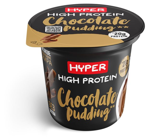 Пудинг протеиновый Hyper High Protein высокобелковый со вкусом шоколада 1,5% БЗМЖ охлажденный, 200 г