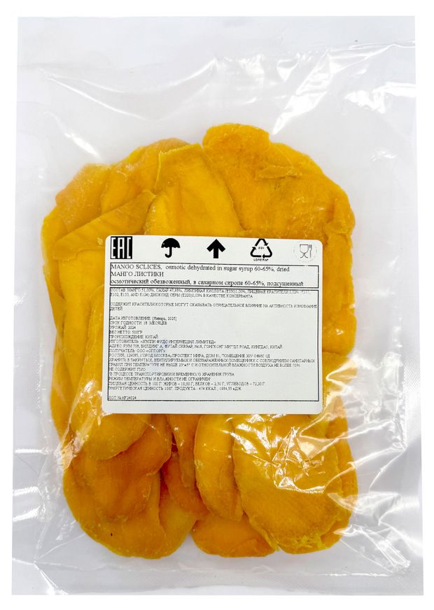 Манго Биопак сушеные с сахарным сиропом, 500 г