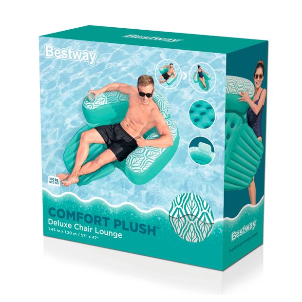Матрас-лаундж надувной BESTWAY Comfort Plush Deluxe 145x120 см 1800₽