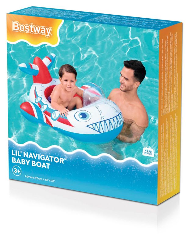 Лодка детская надувная BESTWAY Lil Navigator 109х97 см в ассортименте 300₽