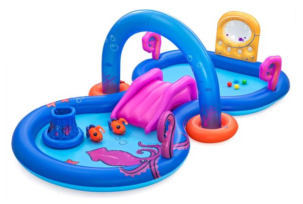 Центр игровой надувной детский BESTWAY Sea Odyssey с горкой, 330x188x117 см
