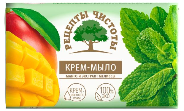 Мыло Рецепты чистоты манго-мелисса, 100 г