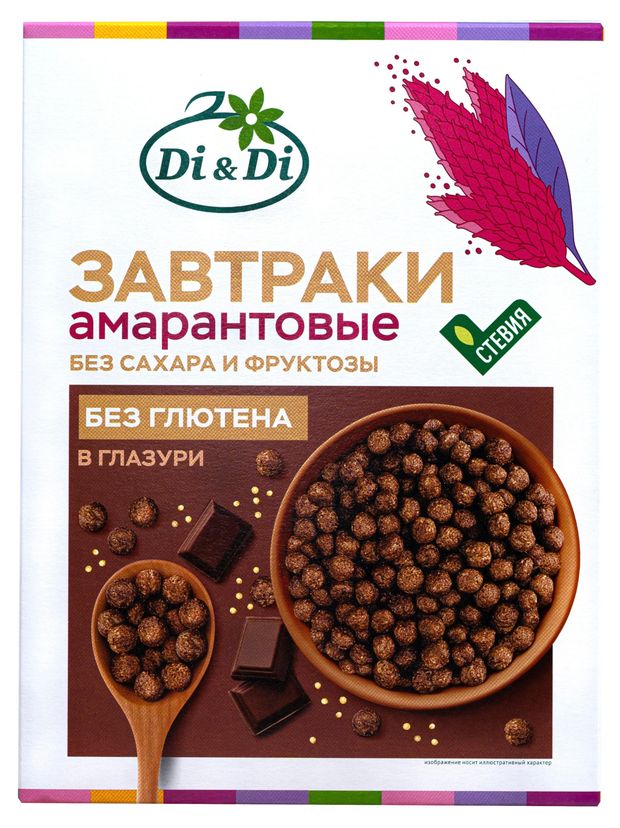 Готовый завтрак Di &amp;Di амарантовый в глазури бехз сахара, 250 г