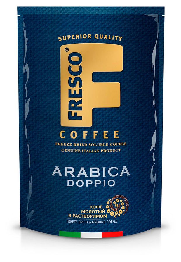 Кофе растворимый Fresco Arabica Doppio сублимированный с добавлением молотого 190 г 1100₽